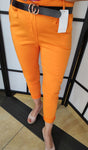 Juicy Orange Pants with Black Belt | HAL-13