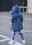 Boys' Blue Hoodie with Wolf Print | S-121