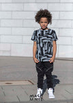 Boy's Black Graphic T-shirt - Brush | S-119-BL