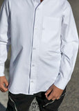 Boys' White Long Sleeve Shirt with Stand-up Collar | S-120