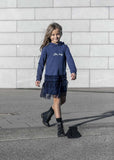 Girls' Blue Hooded Dress with Tulle | S-117