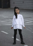 Girls' White Long Shirt | S-116