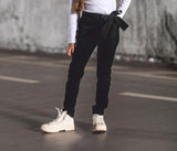 Girls' Black Pants with Belt | S-94