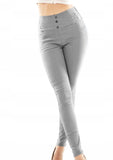 Italian-style High-Waisted Gray Pants with Golden Details | HAL-182-LG