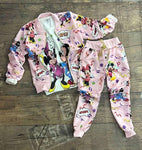 Girls' Light Pink Mickey & Minnie Mouse 3pc Outfit Set | HAL-106