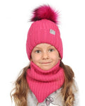 Kids Insulated Winter Hat with Pompon and Tube Scarf Set 4-12 years | 0765BE
