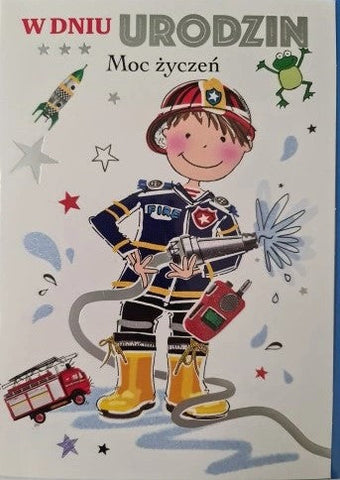 Boys' Fireman Birthday Card | B6X-601-3
