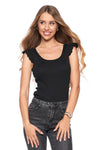 Ribbed Tank Top with Lace Sleeves | BD900-525