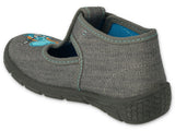 Befado Dark Gray School Slippers with Dinosaur HONEY | 531P098