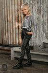 Girls' Black Eco Leather Pants | S-85