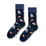 Steven Men's Dark Blue Socks with Cosmic Pattern | ART-084XR014