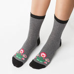 Steven Women's Gray Socks with Lowicz Folk Pattern | ART-118KI046