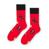 Steven Men's Red Socks with Silesian Folk Pattern | ART-118XO007
