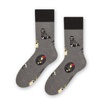 Steven Men's Gray Socks with Silesian Folk Pattern | ART-118XO008