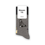 Steven Men's Gray Socks with Silesian Folk Pattern | ART-118XO008