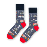 Steven Men's Gray Socks with Greater Poland Folk Pattern | ART-118XO022