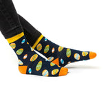 Steven Men's Dark Blue Socks with Easter Eggs Pattern | ART-136KL091