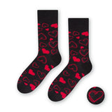 Steven Men's Graphite Socks with Hearts Pattern | ART-136KL111