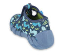 Befado Dark Blue School Slippers with Dinosaur Pattern SPEEDY | 110P448