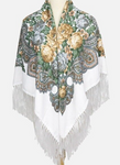 Folk Pattern Scarf with Fringes | HAL-224