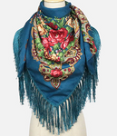 Folk Pattern Scarf with Fringes | HAL-224