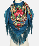 Folk Pattern Scarf with Fringes | HAL-224