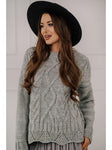 Women's Gray Knitted Oversize Sweater | BIANKA
