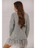 Women's Gray Knitted Oversize Sweater | BIANKA