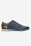 Wojas Dark Blue and Brown Leather Sneakers | 10023-56