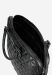 Wojas Woman's Black Leather Quilted Crossbody / Laptop Bag | 91010-51