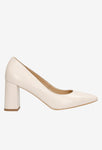 Wojas Light Beige Leather High Heels | 35074-54