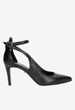 Wojas Black Leather High Heels with Single Strap | 35018-51