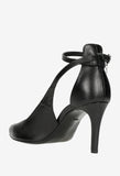 Wojas Black Leather High Heels with Single Strap | 35018-51