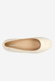 Wojas Beige Leather Ballet Flats with Logo | 4400554