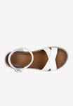 Wojas White Brown Leather Sandals with Single Strap | 76036-59