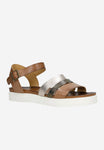 Wojas Light Brown Leather Sandals with Golden Strap | 7609253