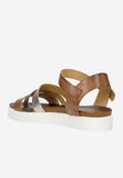 Wojas Light Brown Leather Sandals with Golden Strap | 7609253