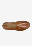 Wojas Light Brown Leather Loafers with Decorative Chain | 46092-53