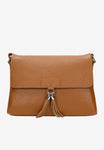 Wojas Light Brown Leather Crossbody Bag with Fringes | 8027753