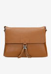 Wojas Light Brown Leather Crossbody Bag with Fringes | 8027753