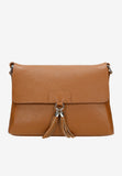 Wojas Light Brown Leather Crossbody Bag with Fringes | 8027753