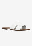 Wojas White Leather Slide Sandals  | 7400850