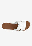 Wojas White Leather Slide Sandals  | 7400850