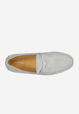 Wojas Light Gray Leather Loafers | 1011660