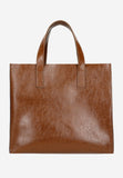 Wojas Brown Leather Tote Bag with External Pockets | 8024552