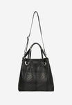 Wojas Black Leather Tote Bag with Woven Pattern | 80262-61