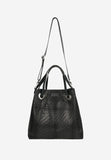 Wojas Black Leather Tote Bag with Woven Pattern | 80262-61