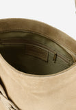 Wojas Beige Leather Boho Style Shoulder Bag with Fringes | 8025664