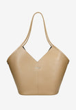Wojas Beige V-shaped Leather Tote Bag | 8022554