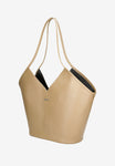 Wojas Beige V-shaped Leather Tote Bag | 8022554